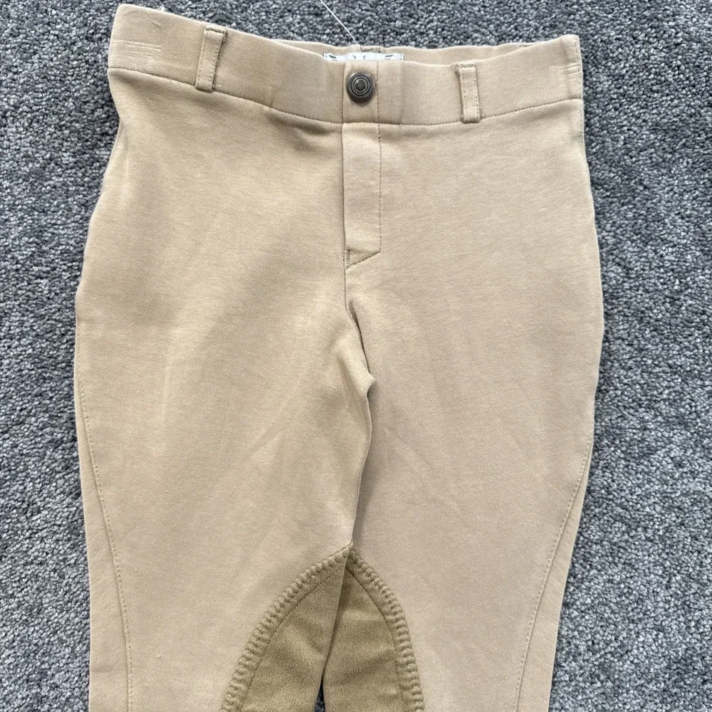 Girls 8 Tuff Rider Tan Equestrian Pull On Riding Breeches Horse Brown